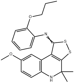 N-(8-methoxy-4,4-dimethyl-4,5-dihydro-1H-[1,2]dithiolo[3,4-c]quinolin-1-ylidene)-N-(2-propoxyphenyl)amine Structure