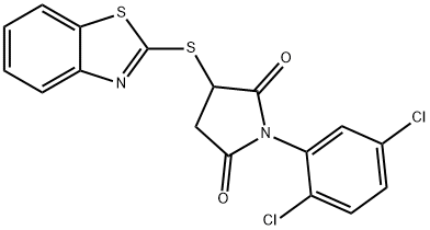 3-(1,3-benzothiazol-2-ylsulfanyl)-1-(2,5-dichlorophenyl)-2,5-pyrrolidinedione Structure