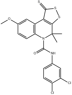 N-(3,4-dichlorophenyl)-8-methoxy-4,4-dimethyl-1-thioxo-1,4-dihydro-5H-[1,2]dithiolo[3,4-c]quinoline-5-carboxamide Structure