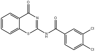 3,4-dichloro-N-(4-oxo-3,4-dihydro-2H-1,3-benzothiazin-2-ylidene)benzamide Struktur