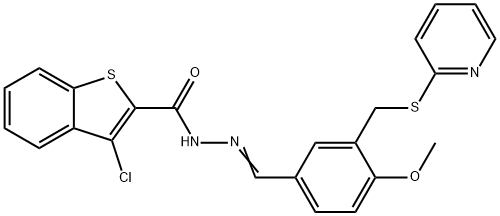 352660-87-8 3-chloro-N'-{4-methoxy-3-[(2-pyridinylsulfanyl)methyl]benzylidene}-1-benzothiophene-2-carbohydrazide