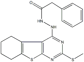 N'-[2-(methylsulfanyl)-5,6,7,8-tetrahydro[1]benzothieno[2,3-d]pyrimidin-4-yl]-2-phenylacetohydrazide,352660-92-5,结构式