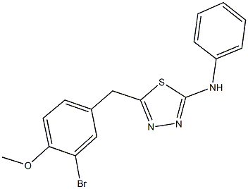 N-[5-(3-bromo-4-methoxybenzyl)-1,3,4-thiadiazol-2-yl]-N-phenylamine 结构式