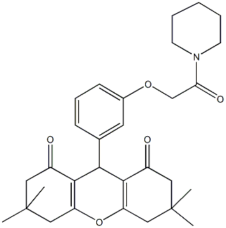3,3,6,6-tetramethyl-9-{3-[2-oxo-2-(1-piperidinyl)ethoxy]phenyl}-3,4,5,6,7,9-hexahydro-1H-xanthene-1,8(2H)-dione Structure