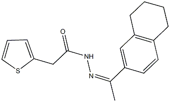 N'-[1-(5,6,7,8-tetrahydro-2-naphthalenyl)ethylidene]-2-(2-thienyl)acetohydrazide 化学構造式