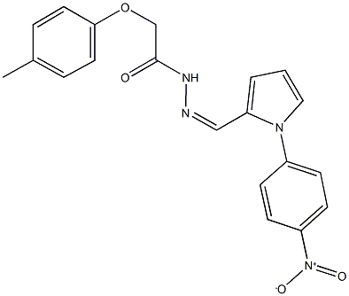 N'-[(1-{4-nitrophenyl}-1H-pyrrol-2-yl)methylene]-2-(4-methylphenoxy)acetohydrazide 化学構造式