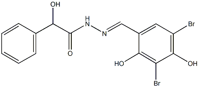 N'-(3,5-dibromo-2,4-dihydroxybenzylidene)-2-hydroxy-2-phenylacetohydrazide Structure