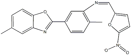 2-{3-[({5-nitro-2-furyl}methylene)amino]-4-methylphenyl}-5-methyl-1,3-benzoxazole,352664-09-6,结构式