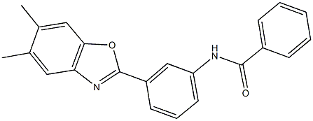 N-[3-(5,6-dimethyl-1,3-benzoxazol-2-yl)phenyl]benzamide Struktur