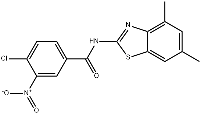 4-chloro-N-(4,6-dimethyl-1,3-benzothiazol-2-yl)-3-nitrobenzamide 化学構造式