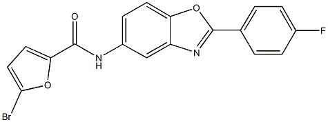 5-bromo-N-[2-(4-fluorophenyl)-1,3-benzoxazol-5-yl]-2-furamide 结构式