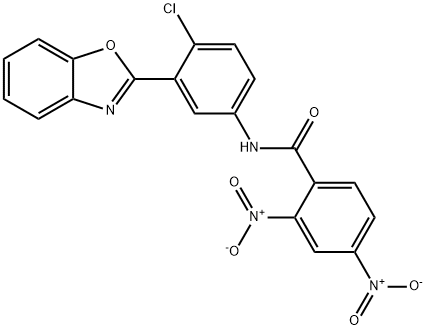 N-[3-(1,3-benzoxazol-2-yl)-4-chlorophenyl]-2,4-bisnitrobenzamide Struktur