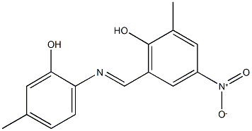 2-{[(2-hydroxy-4-methylphenyl)imino]methyl}-4-nitro-6-methylphenol,352666-42-3,结构式