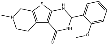 2-(2-methoxyphenyl)-7-methyl-2,3,5,6,7,8-hexahydropyrido[4',3':4,5]thieno[2,3-d]pyrimidin-4(1H)-one Struktur