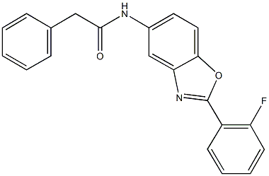 N-[2-(2-fluorophenyl)-1,3-benzoxazol-5-yl]-2-phenylacetamide Struktur