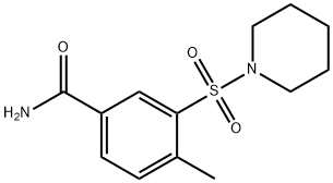 4-methyl-3-(1-piperidinylsulfonyl)benzamide 化学構造式