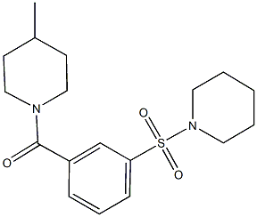 4-methyl-1-[3-(1-piperidinylsulfonyl)benzoyl]piperidine 化学構造式