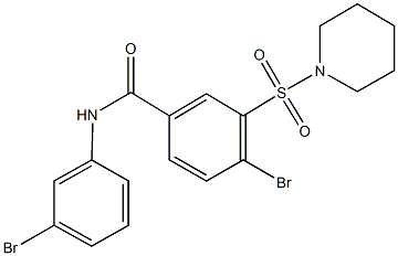 4-bromo-N-(3-bromophenyl)-3-(1-piperidinylsulfonyl)benzamide Structure