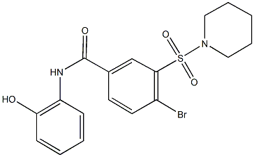 4-bromo-N-(2-hydroxyphenyl)-3-(1-piperidinylsulfonyl)benzamide|