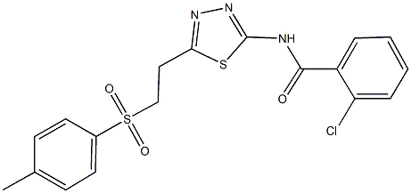 2-chloro-N-(5-{2-[(4-methylphenyl)sulfonyl]ethyl}-1,3,4-thiadiazol-2-yl)benzamide,352668-39-4,结构式