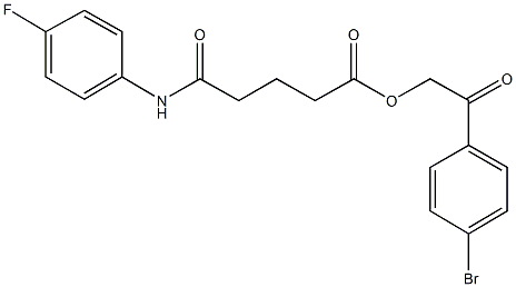 2-(4-bromophenyl)-2-oxoethyl 5-(4-fluoroanilino)-5-oxopentanoate Structure