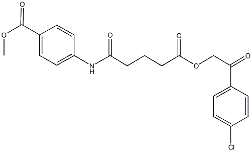methyl 4-({5-[2-(4-chlorophenyl)-2-oxoethoxy]-5-oxopentanoyl}amino)benzoate 化学構造式