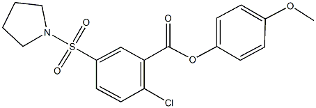 4-methoxyphenyl 2-chloro-5-(1-pyrrolidinylsulfonyl)benzoate,352671-84-2,结构式