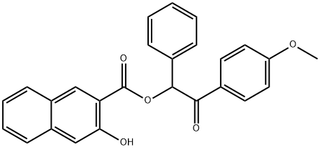 2-(4-methoxyphenyl)-2-oxo-1-phenylethyl 3-hydroxy-2-naphthoate Struktur