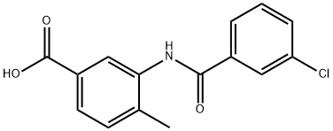 3-[(3-chlorobenzoyl)amino]-4-methylbenzoic acid 化学構造式