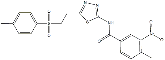 3-nitro-4-methyl-N-(5-{2-[(4-methylphenyl)sulfonyl]ethyl}-1,3,4-thiadiazol-2-yl)benzamide Structure