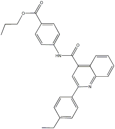 propyl 4-({[2-(4-ethylphenyl)-4-quinolinyl]carbonyl}amino)benzoate 结构式