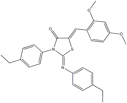 5-(2,4-dimethoxybenzylidene)-3-(4-ethylphenyl)-2-[(4-ethylphenyl)imino]-1,3-thiazolidin-4-one|