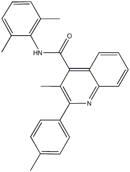 N-(2,6-dimethylphenyl)-3-methyl-2-(4-methylphenyl)-4-quinolinecarboxamide 化学構造式