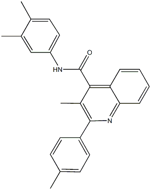 N-(3,4-dimethylphenyl)-3-methyl-2-(4-methylphenyl)-4-quinolinecarboxamide 结构式