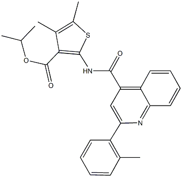 isopropyl 4,5-dimethyl-2-({[2-(2-methylphenyl)-4-quinolinyl]carbonyl}amino)-3-thiophenecarboxylate Structure