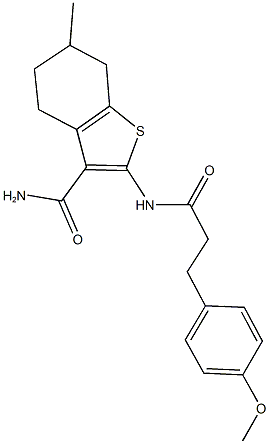 352676-87-0 2-{[3-(4-methoxyphenyl)propanoyl]amino}-6-methyl-4,5,6,7-tetrahydro-1-benzothiophene-3-carboxamide