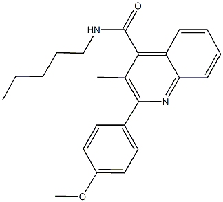 2-(4-methoxyphenyl)-3-methyl-N-pentyl-4-quinolinecarboxamide 化学構造式