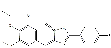 4-[4-(allyloxy)-3-bromo-5-methoxybenzylidene]-2-(4-fluorophenyl)-1,3-oxazol-5(4H)-one Struktur