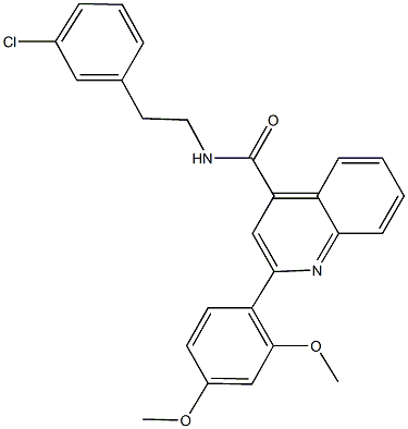 N-[2-(3-chlorophenyl)ethyl]-2-(2,4-dimethoxyphenyl)-4-quinolinecarboxamide,352677-19-1,结构式