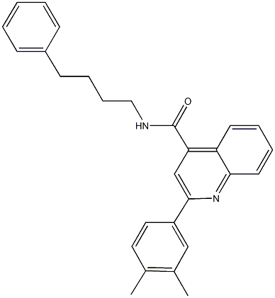 2-(3,4-dimethylphenyl)-N-(4-phenylbutyl)-4-quinolinecarboxamide Struktur