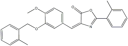 4-{4-methoxy-3-[(2-methylbenzyl)oxy]benzylidene}-2-(2-methylphenyl)-1,3-oxazol-5(4H)-one,352677-33-9,结构式