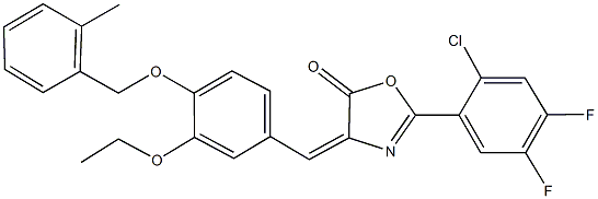 2-(2-chloro-4,5-difluorophenyl)-4-{3-ethoxy-4-[(2-methylbenzyl)oxy]benzylidene}-1,3-oxazol-5(4H)-one,352677-49-7,结构式