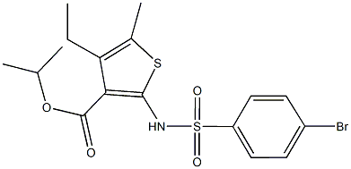 isopropyl 2-{[(4-bromophenyl)sulfonyl]amino}-4-ethyl-5-methyl-3-thiophenecarboxylate,352678-00-3,结构式