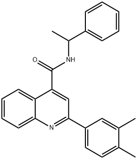 2-(3,4-dimethylphenyl)-N-(1-phenylethyl)-4-quinolinecarboxamide|