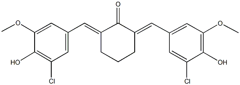 2,6-bis(3-chloro-4-hydroxy-5-methoxybenzylidene)cyclohexanone Structure