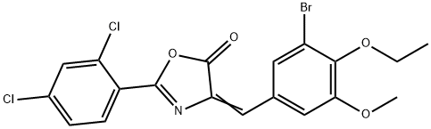 4-(3-bromo-4-ethoxy-5-methoxybenzylidene)-2-(2,4-dichlorophenyl)-1,3-oxazol-5(4H)-one Structure