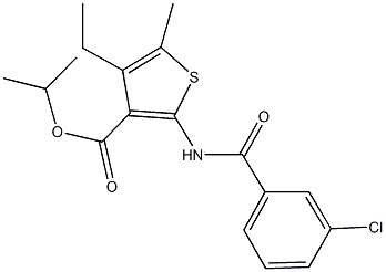 isopropyl 2-[(3-chlorobenzoyl)amino]-4-ethyl-5-methyl-3-thiophenecarboxylate Structure