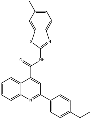 2-(4-ethylphenyl)-N-(6-methyl-1,3-benzothiazol-2-yl)-4-quinolinecarboxamide Struktur