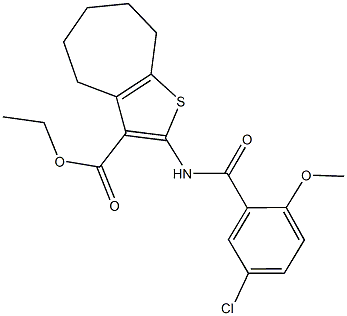 352678-88-7 ethyl 2-[(5-chloro-2-methoxybenzoyl)amino]-5,6,7,8-tetrahydro-4H-cyclohepta[b]thiophene-3-carboxylate