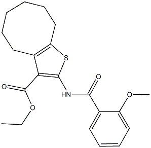 ethyl 2-[(2-methoxybenzoyl)amino]-4,5,6,7,8,9-hexahydrocycloocta[b]thiophene-3-carboxylate,352678-96-7,结构式